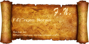 Fényes Norma névjegykártya